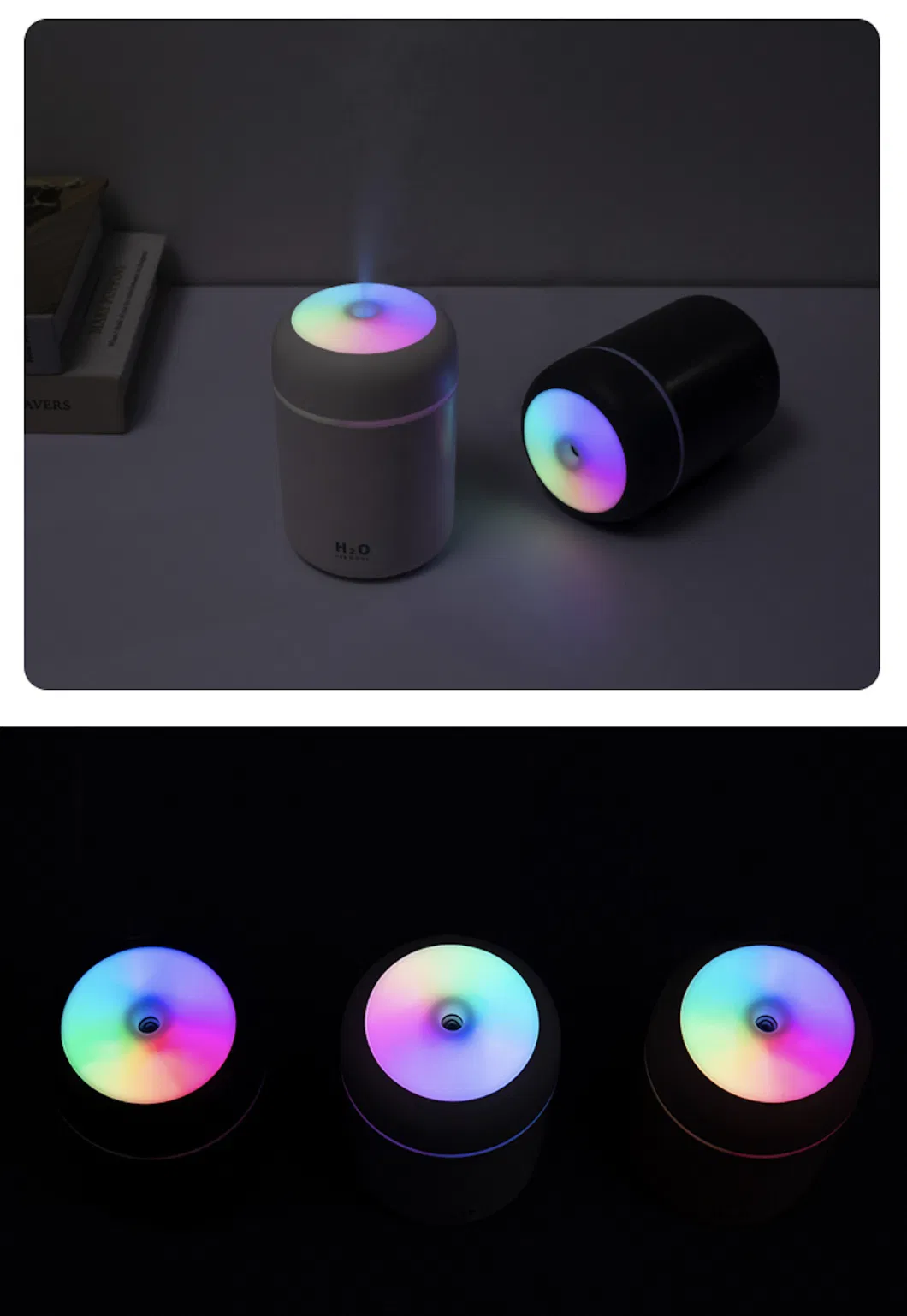 7 Color LED Light 300ml H2O Aroma Diffuser Mini Humidifier