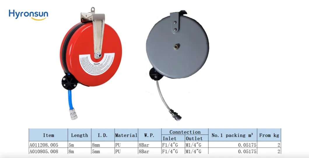 Auto Retractable Air Hose Reel Air Polishing Car Washing Air Hose Reel