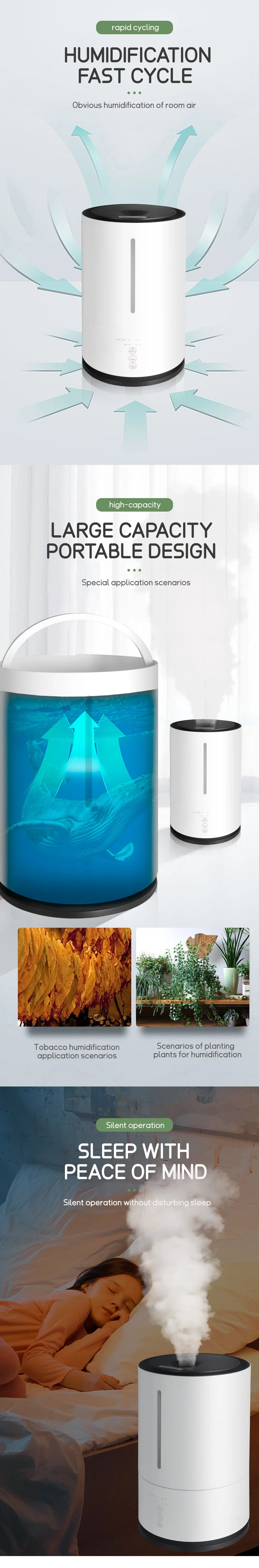 5L Large Capacity Top Fill Digital Heat Steam Warm Ultrasonic Smart Humidifier for Bedroom Room