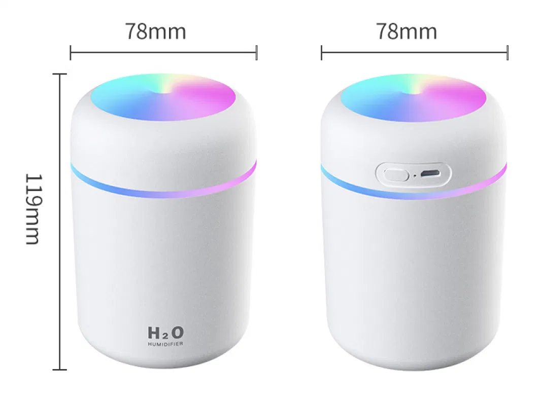 7 Color LED Light 300ml H2O Aroma Diffuser Mini Humidifier