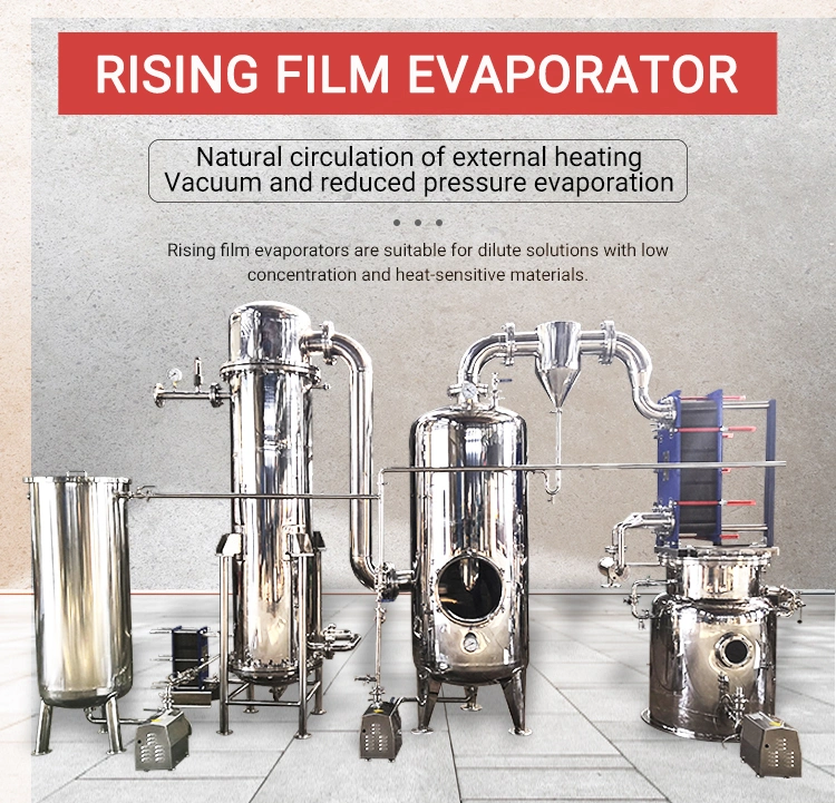 Evaporating Evaporator Vacuum Steam Honey Rising Film Evaporator