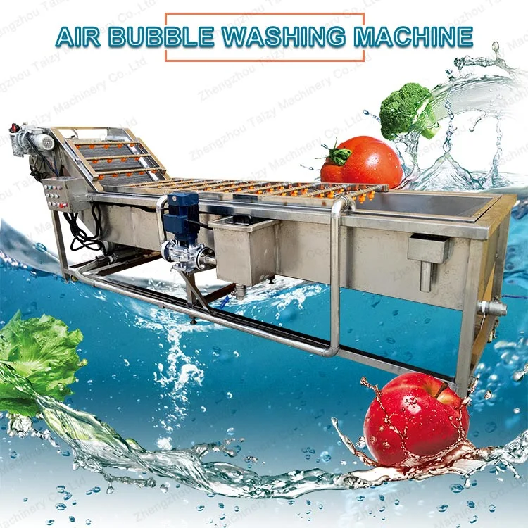 Air Bubble Industrial Fruit Washer Vegetable Washing Machine