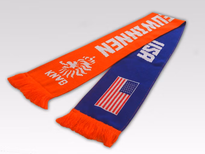 Sport Fan Acrylic Knitted Jacquard Soccer Football Scarf