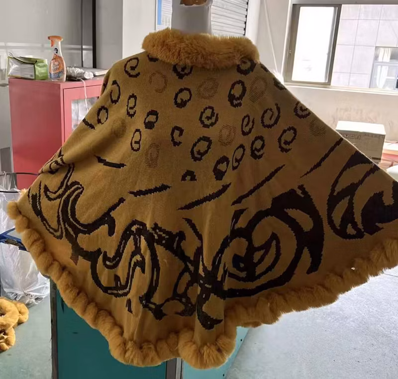 Yellow Embroidered Poncho