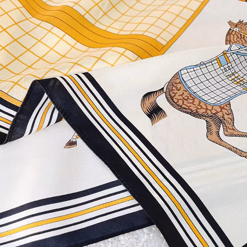 100% Mulberry Silk Scarf with Floral Print