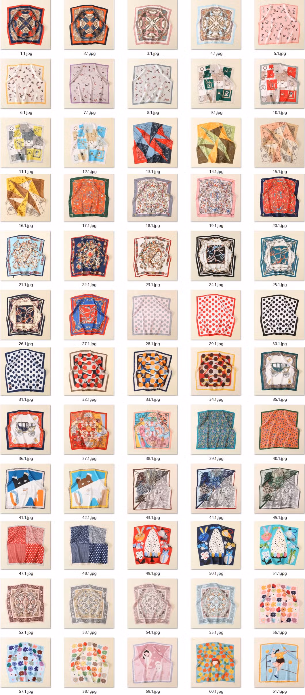 58X58cm Fashion Square Silk Satin Scarf Polyester Scarves Hairband Bag Band Professional