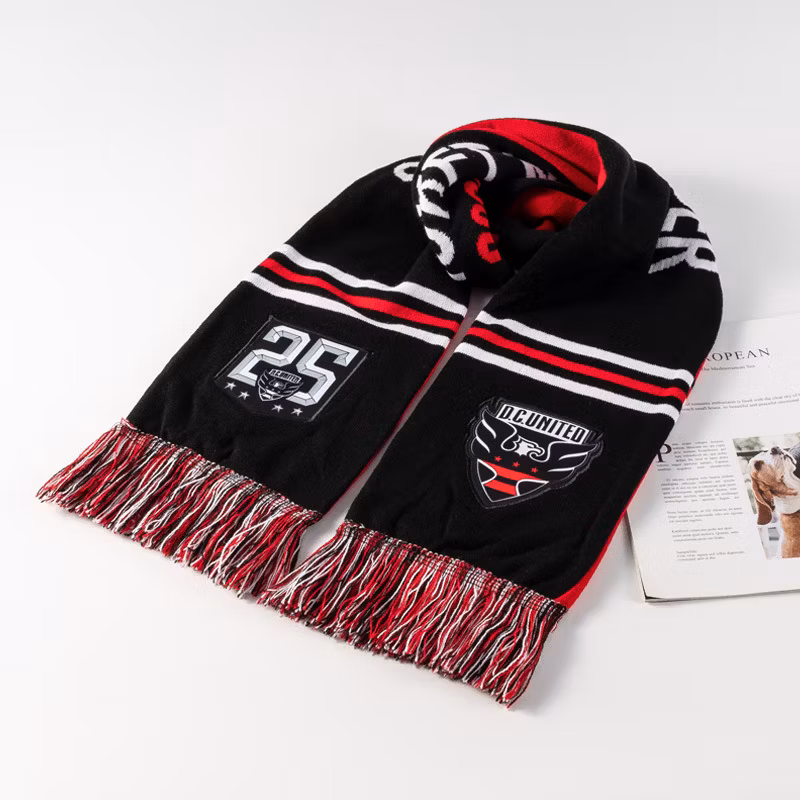 Gift Knitted Jacquard Football Team Soccer Fan National Qatar Flag Scarf with Sports Printing Custom Wholesale (M-NF19F06014)