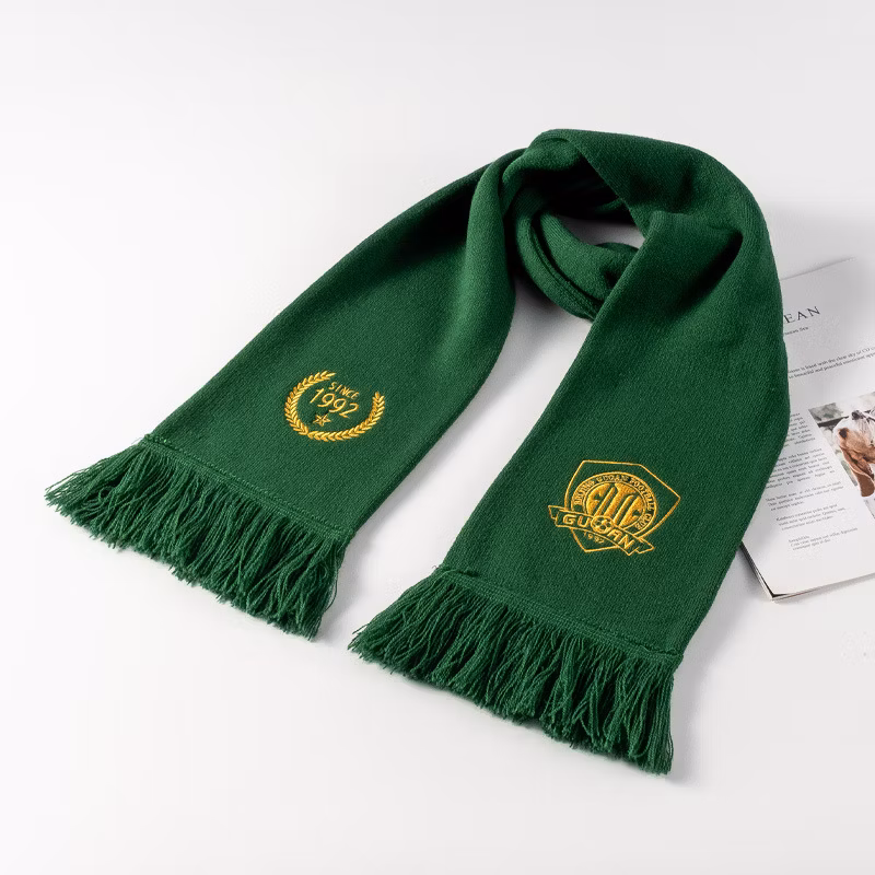 Gift Knitted Jacquard Football Team Soccer Fan National Qatar Flag Scarf with Sports Printing Custom Wholesale (M-NF19F06014)
