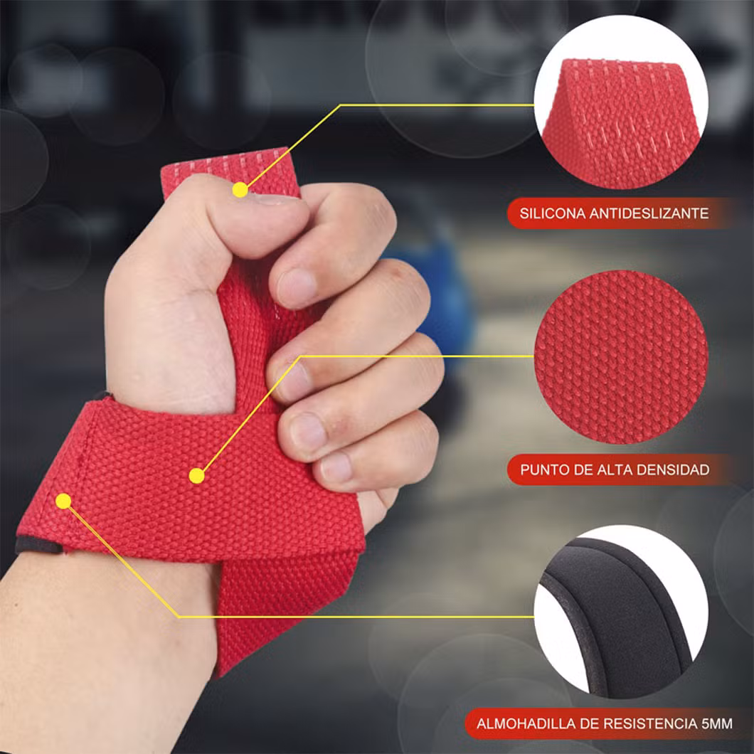 Weightlifting Padded Straps Gym Anti Slip Fitness Powerlifting Wraps Custom Logo Silicone Printed Weight Lifting Straps