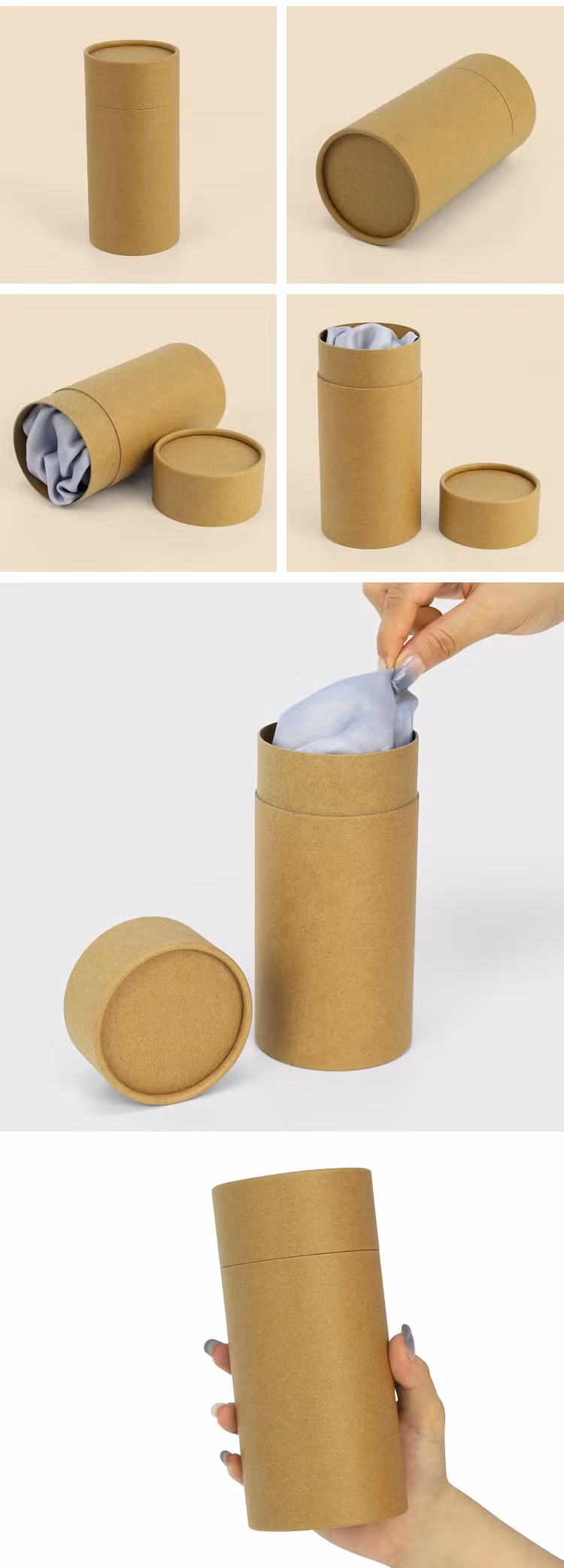 Firstsail Sunglasses Water Cup Underwear T Shirt Socks Towel Scarf Gift Packaging Tube Box Round Kraft Paper Container