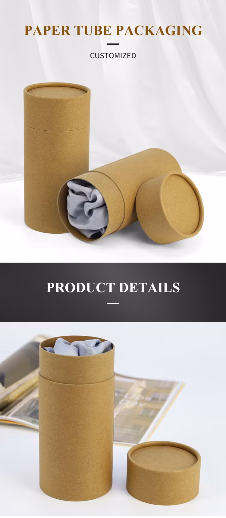 Firstsail Sunglasses Water Cup Underwear T Shirt Socks Towel Scarf Gift Packaging Tube Box Round Kraft Paper Container