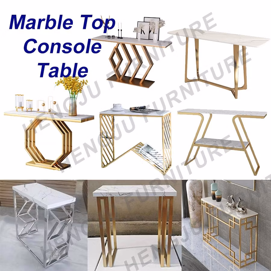 Modern Hallway Entrance Foyer Entry Table Gold Stainless Steel Table Console Table