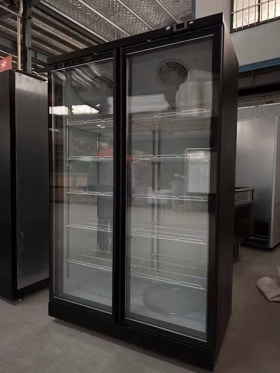 Shopping Mall Automatic Defrost Vertical Display Freezer Transparent Remote Control Glass Door Beverage Refrigeration Cabinet Grab-and-Go Showcase