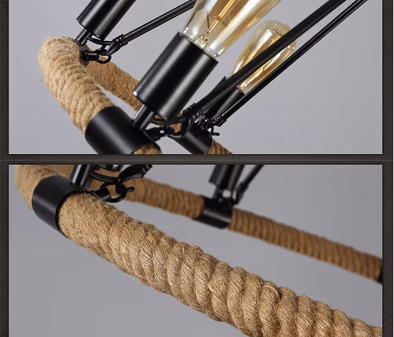 Vintage Hemp Rope Industrial Trendy Light Bar Restaurant Clothing Store American Creative Iron Nostalgic Lamp Zy-Ms010