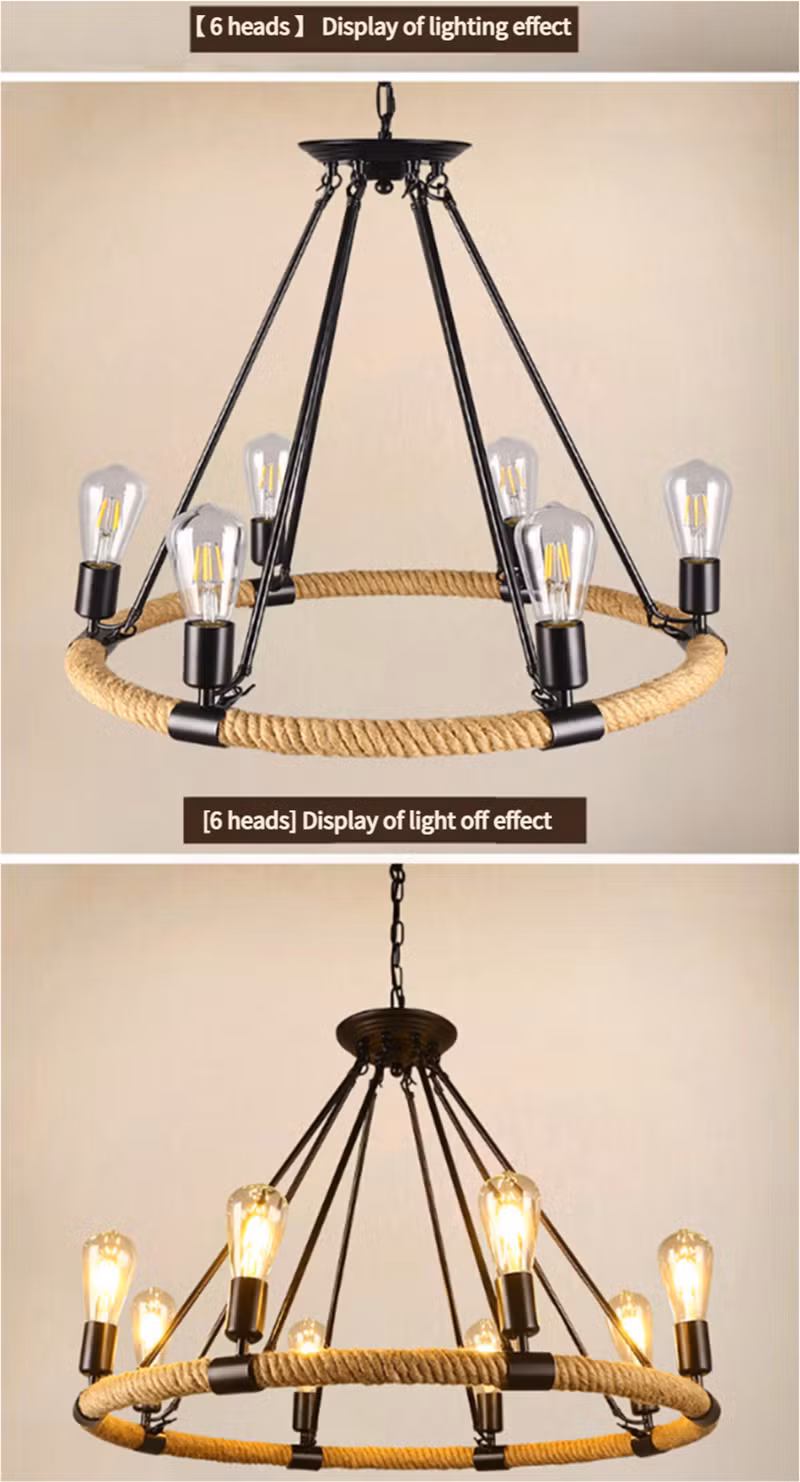 Vintage Hemp Rope Industrial Trendy Light Bar Restaurant Clothing Store American Creative Iron Nostalgic Lamp Zy-Ms010