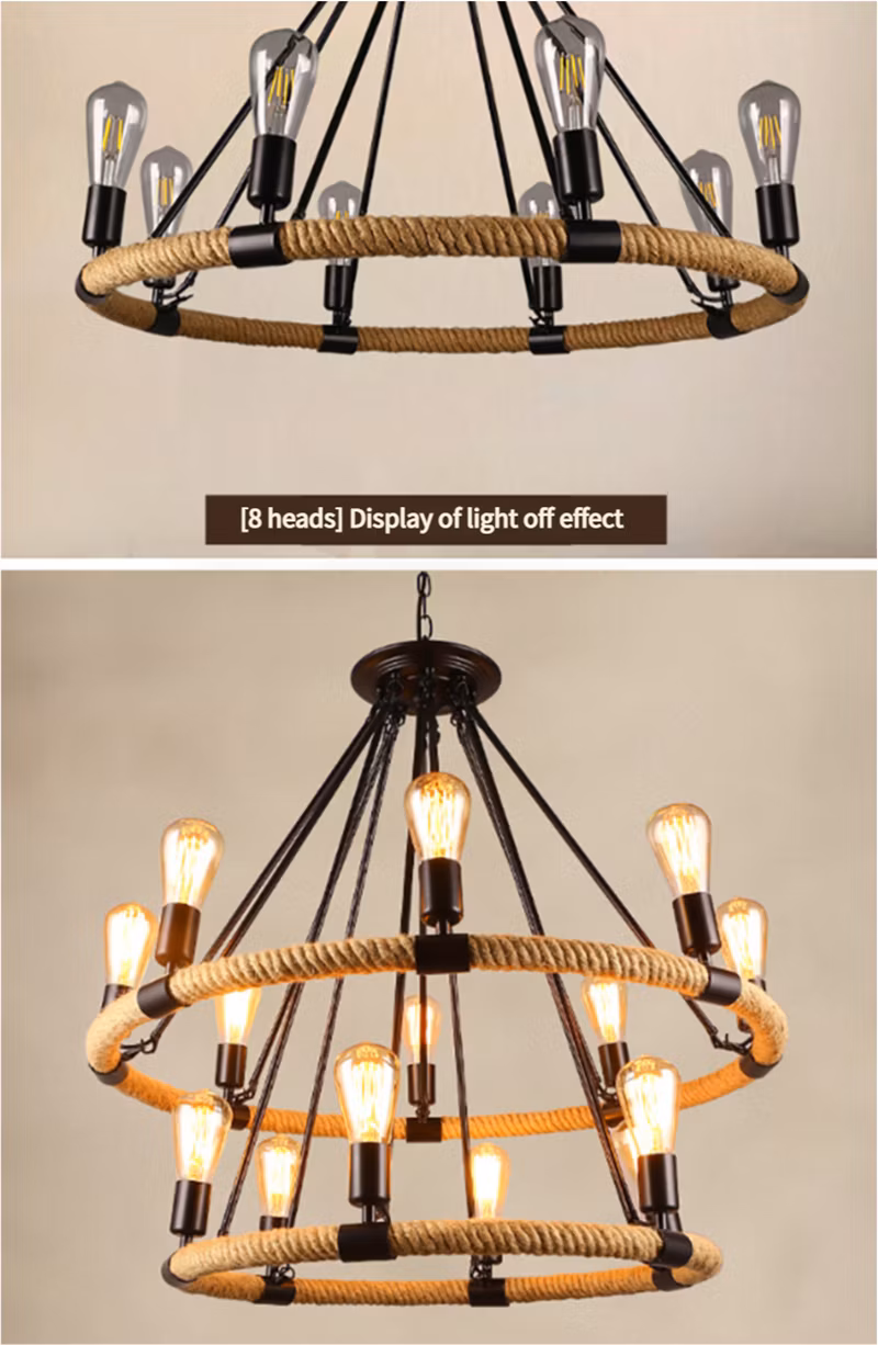 Vintage Hemp Rope Industrial Trendy Light Bar Restaurant Clothing Store American Creative Iron Nostalgic Lamp Zy-Ms010