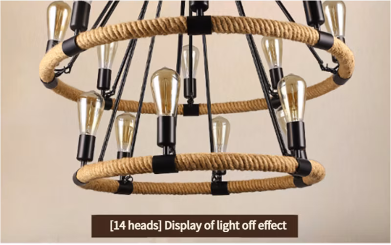Vintage Hemp Rope Industrial Trendy Light Bar Restaurant Clothing Store American Creative Iron Nostalgic Lamp Zy-Ms010