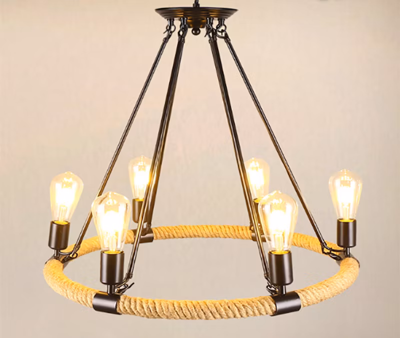 Vintage Hemp Rope Industrial Trendy Light Bar Restaurant Clothing Store American Creative Iron Nostalgic Lamp Zy-Ms010