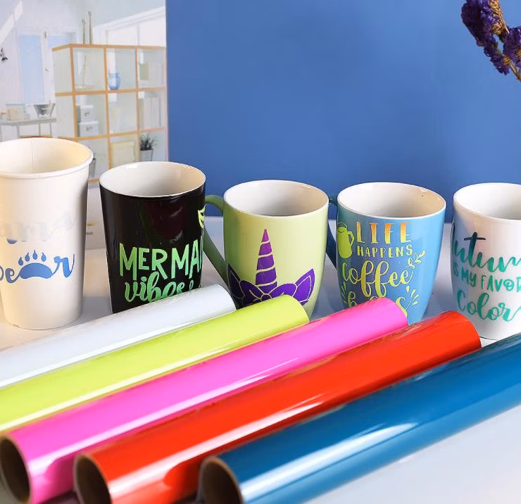 Self Adhesive PVC Color Sticker Material in Roll Package Color Cutting Vinyl