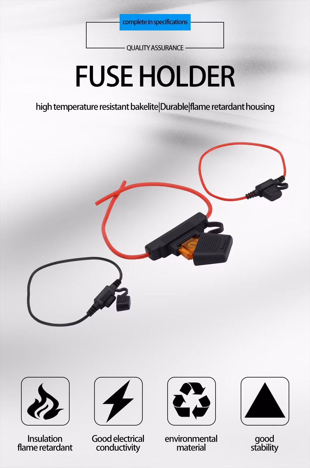 10 Gauge Fuse Holder Atc/ATO, in-Line Automotive Blade Fuse Holder with Standard Car Fuses, 15A 20A 25A 30A 35A 40A Automotive Replacement Fuses