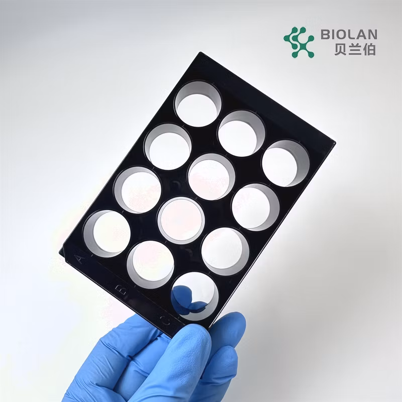 Bioland 96 Well Black Polymer Bottom Microporous Plate Cell Culture Dish Non-Treated Surface