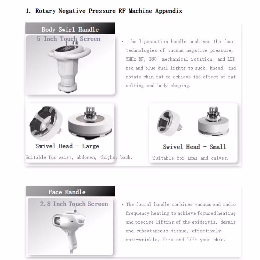 4 in 1 Vacuum Negative Pressure Rotary RF Firming Vibration Roller Anti-Cellulite Massage Face Lifting Skin Tightening Machine