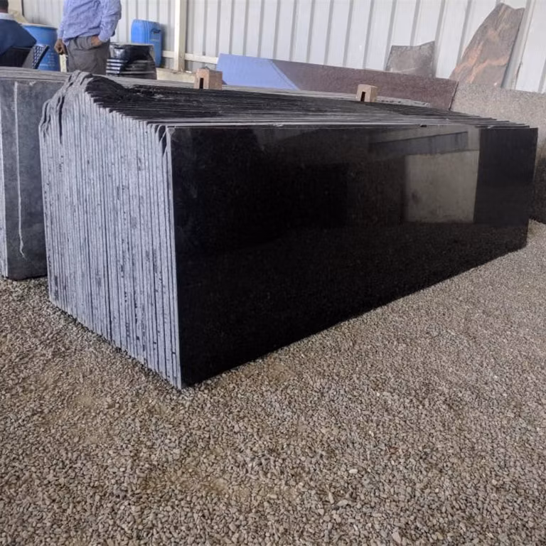 Natural Polished Surface Angola Black Granite Stone Tile Slabs for Floor/Wall /Countertop