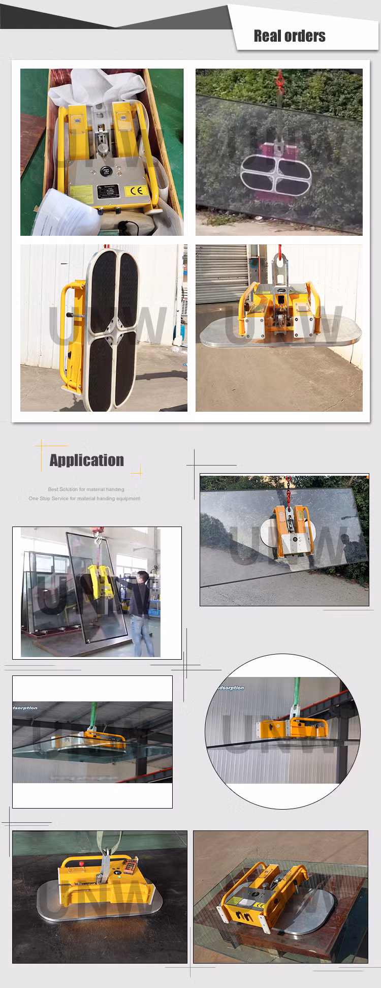Battery Powered Hanlding Suction Cups Vacuum Lifter for Granite Plates Sandwich Panels