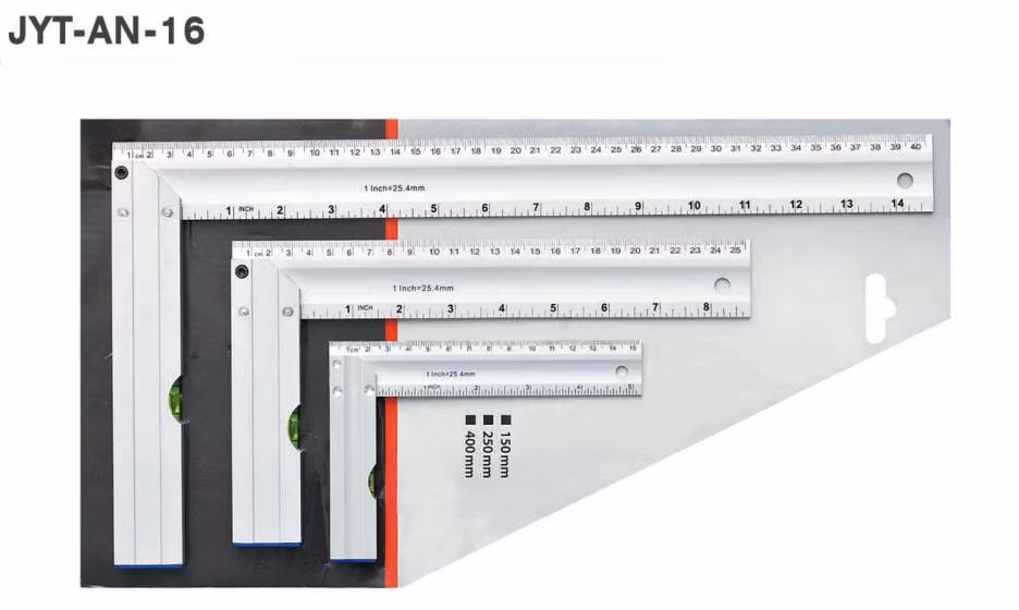 YOUTA Measuring Tool Factory L Square Sewing Ruler China JYT-AN-16 Combination Square Ruler With Bubble Level Metric Measurement Carpenter Framing