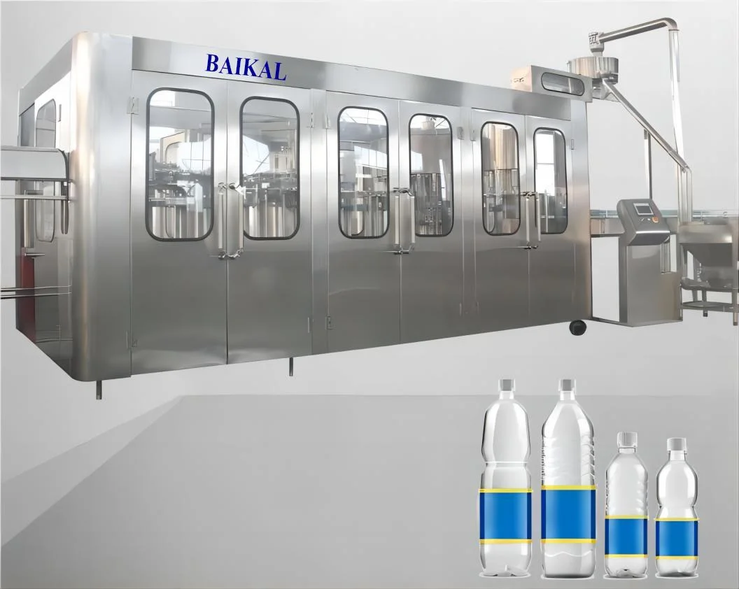 Automatic Bottle Water Beverage Juice Soda Drink Purifying Filter System Washing Filling Capping Labeling Printing Packing Packaging Machine Line