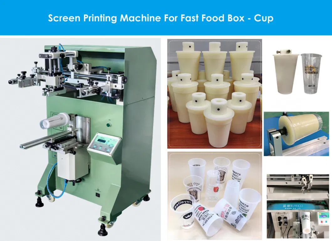 Semi Automatic Screen Printing Machine for Disposable Fast Food Box Snack Box Coffee Cup Tea Cup Water Cup