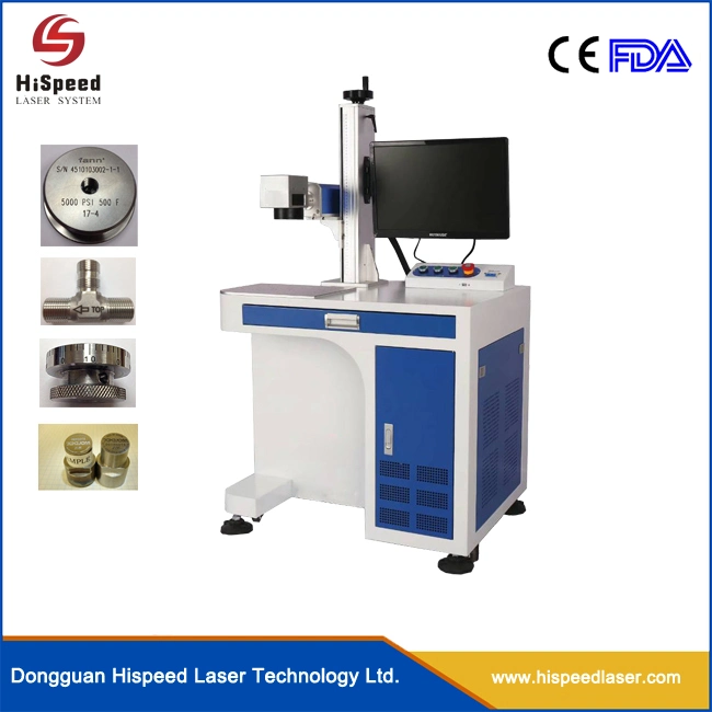 Hispeed Plastic Metal Bottle Caps Fiber Laser Printing Marking Machine