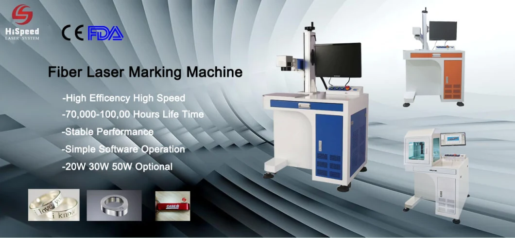 Hispeed Plastic Metal Bottle Caps Fiber Laser Printing Marking Machine