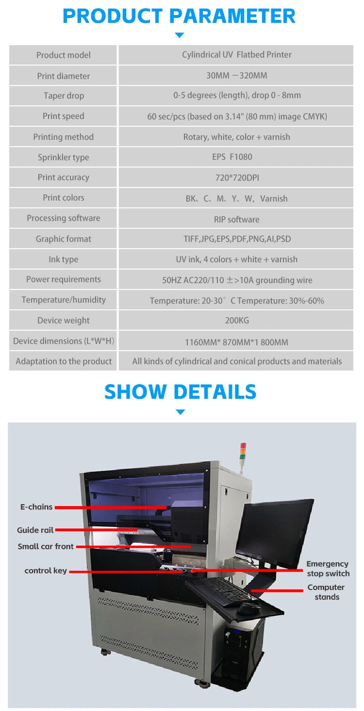 High Speed Stations Bottle Mug Cup UV Cylinder Printer Machine 360 Degree Round Digital Inkjet Printing Machine