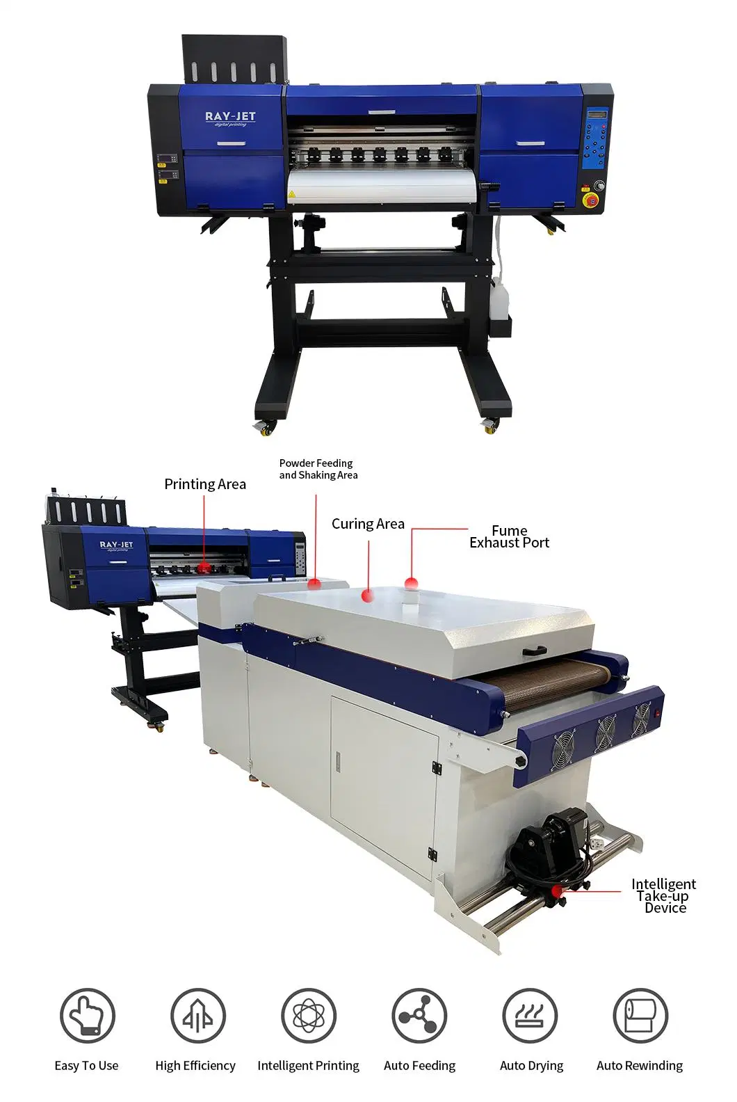 Chinese Supplier Professional Printing Machine 60cm Dtf Printer I3200 T-Shirt and Cap