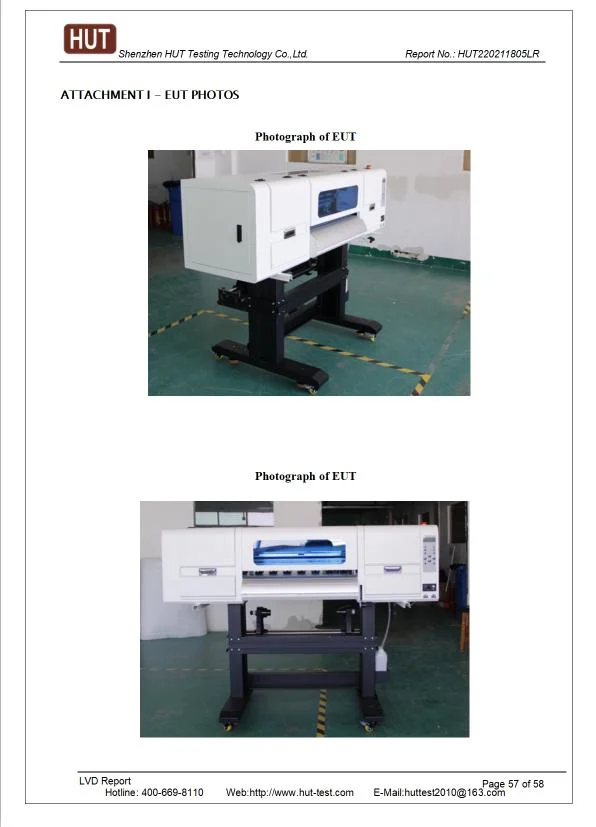 120cm Dtf Printer for T-Shirt Hoodies Cap Bags Jeans Transfer Film Printing Direct Transfer Film Printer with Dryer and Oven