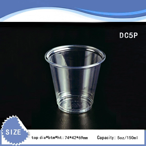 5oz Customized High Quality Party Pet Coffee Juice Drinking Cup with Flat Dome Cover