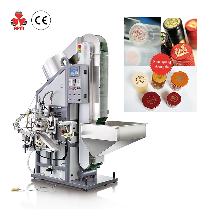 H1s Fully Automatic One Station Round Cap Printing Machine Price Plastic Cosmetic Cap Hot Foil Stamping Machines