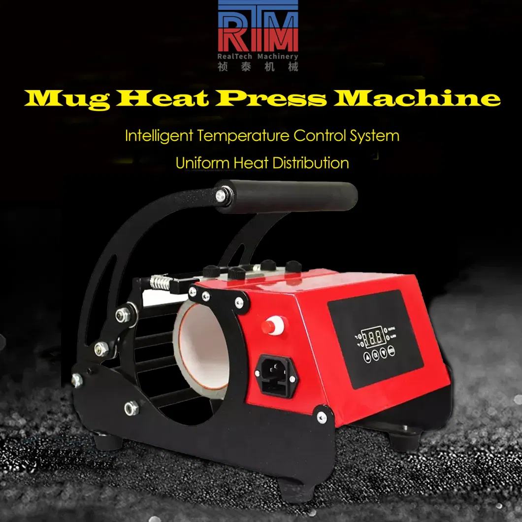 Tumbler &amp; Mug Heat Press Machine Red Model Coffee Cup Logo Transfer Printing Machine with Optional Round Shape Conical Shaper Mug Heater