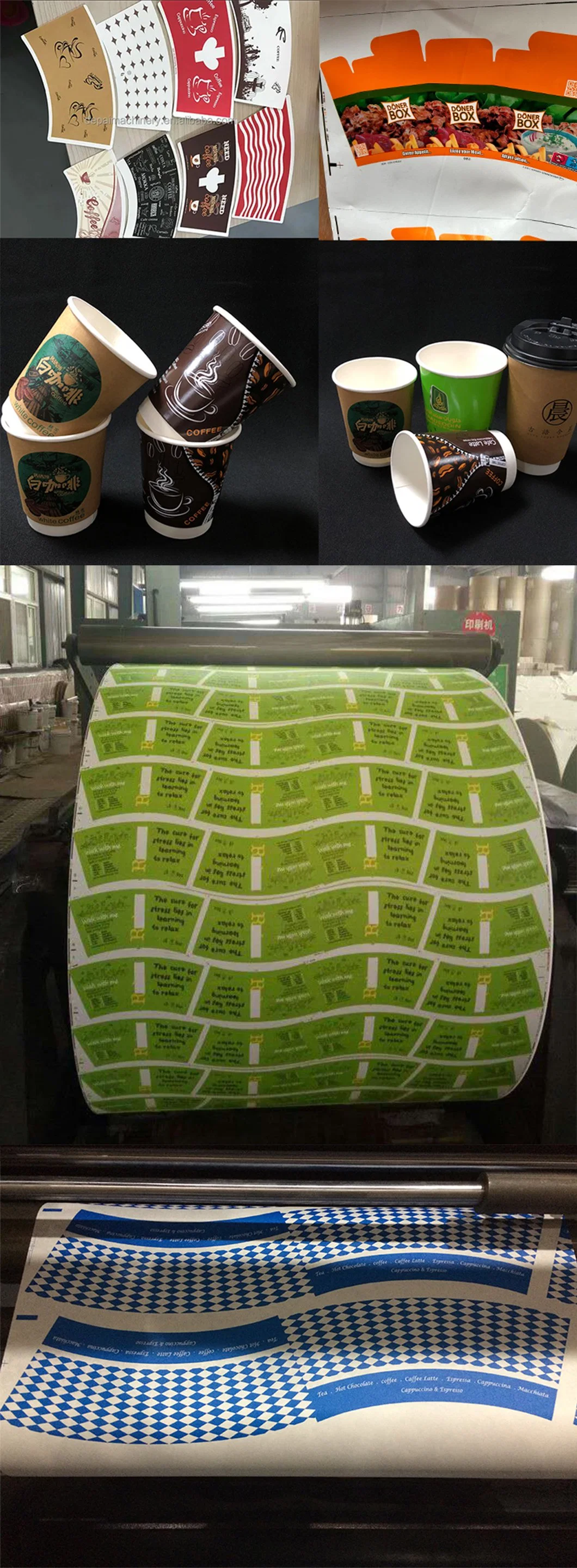 Automatic 850mm 6 Colors Disposable Coffee Tea Cup Paper Cup Flexographic Printing Machine