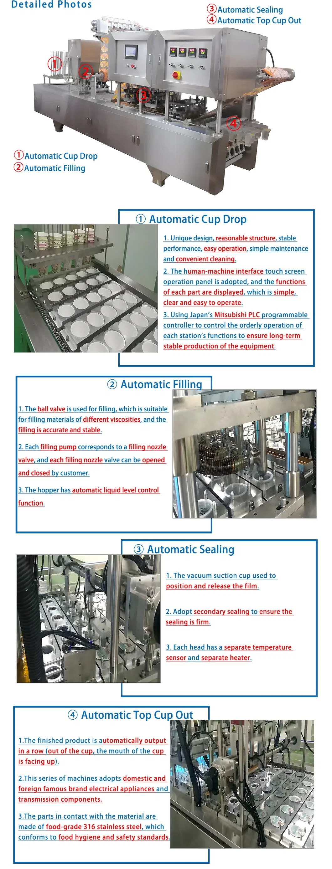 Fully Automatic and Semi-Automatic Yogurt Cup Filling and Sealing Machine