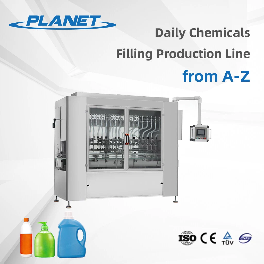 Laundry Detergent Filling Capping Labeling Printing Cartooning Machine