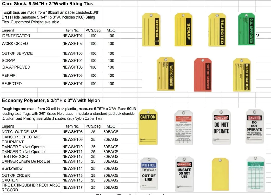 Plastic Lock Name Waterproof Tag Label for Laser Printer Hang Tag