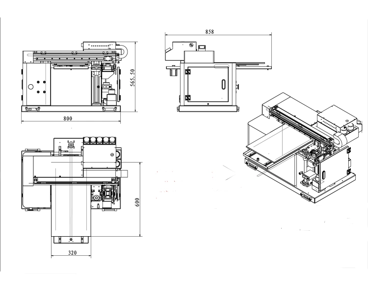 Printer for Cardboard Boxes Logo UV Printing Machine with 2 Heads