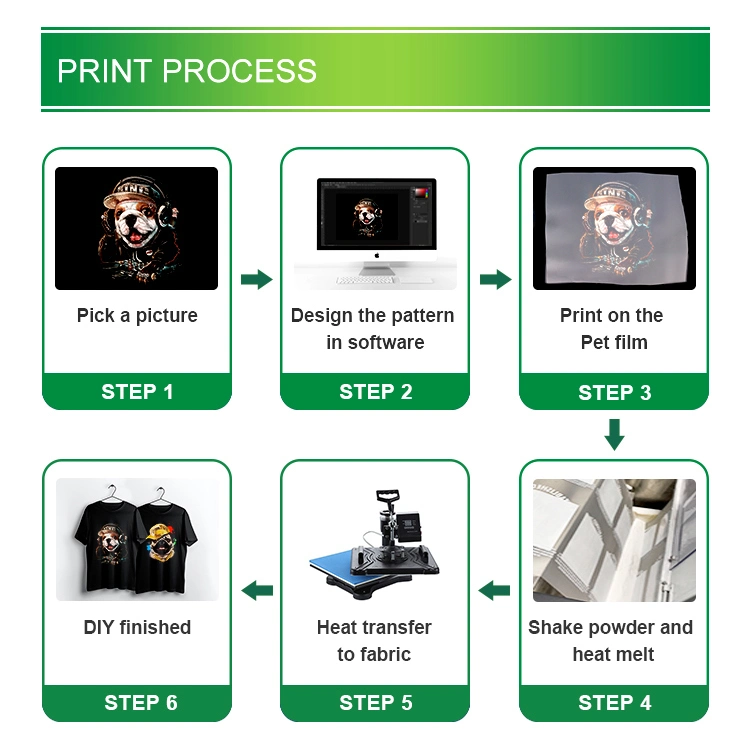 6 Color Good Fluency Dtf Pigment Ink Used for EPS XP600 Printer