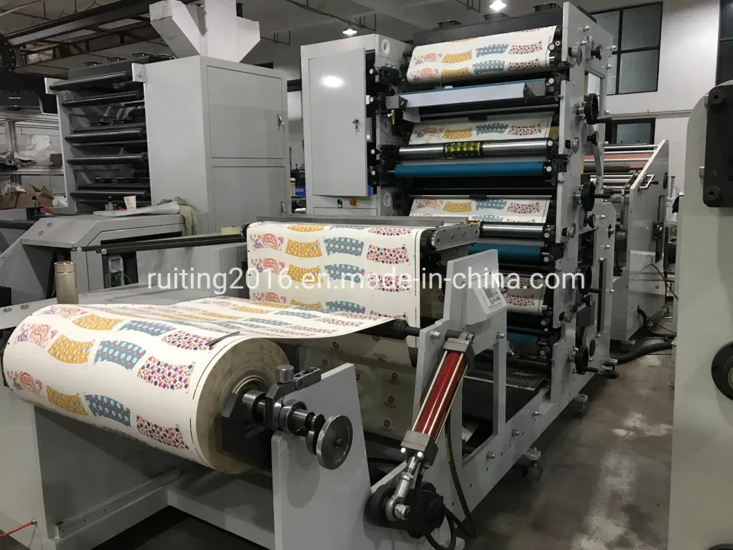 Automatic High Speed Two Color Coffee Paper Cup Flexographic Printers Fan Paper Cup Roll to Roll Printing Machine