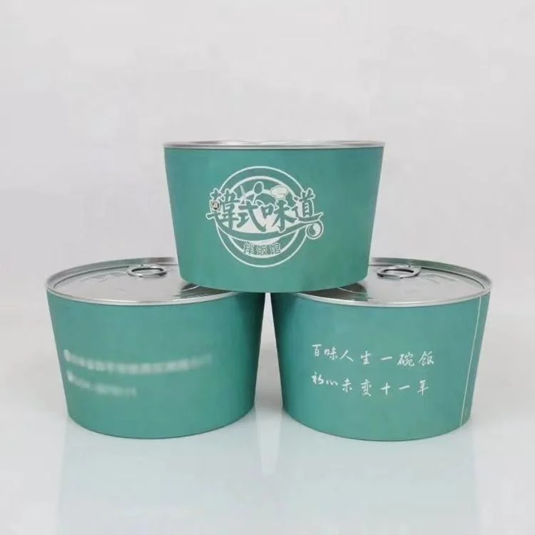 Food Grade Paper Bowl with Full Open Aluminum Lids Custom OEM Logo Printing Customized Hot Food or Freezed Food