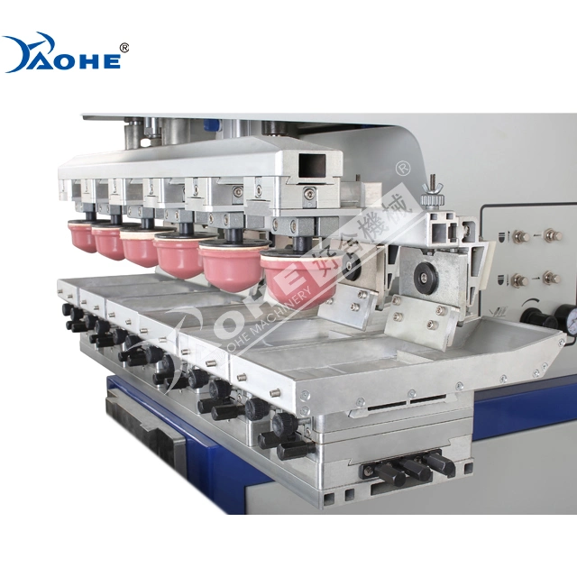 Customized 8/Multi-Color Open Ink Tray Pad Printer with Conveyor