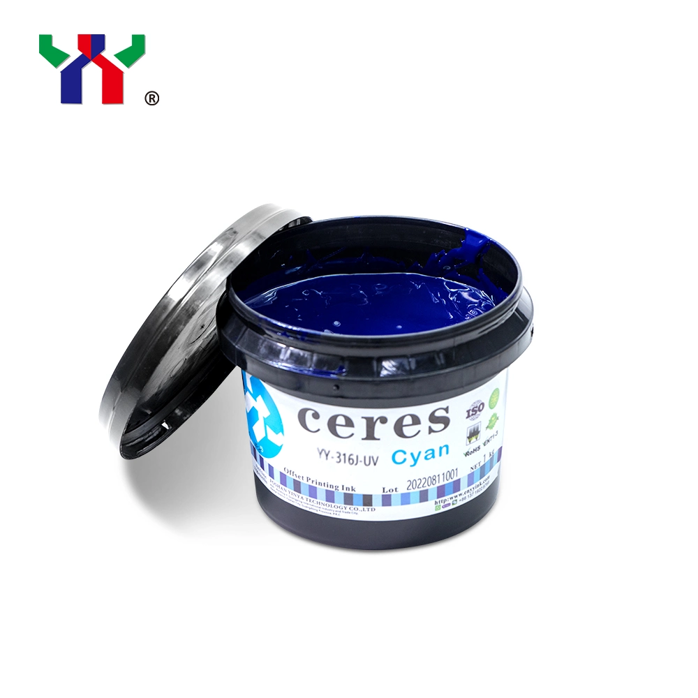 High Quality Ceres UV Offset Ink for Cup, High Adhesive Force for Cards, Cmyk Color, 1kg/Can