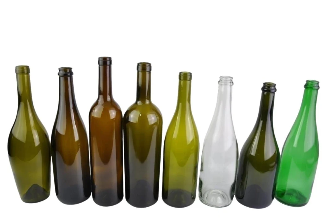 750ml Glass Grape Wine Bottles Light Weight 410g Antique Green Bordeaux Bottle